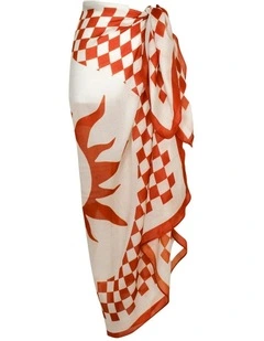 Athena Beach Sarong in Brown