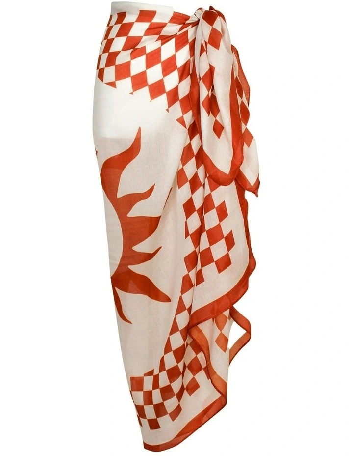 Athena Beach Sarong in Brown image 1