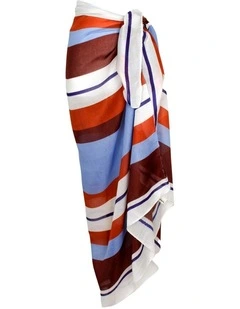 Seaside Stripe Beach Sarong in Multi
