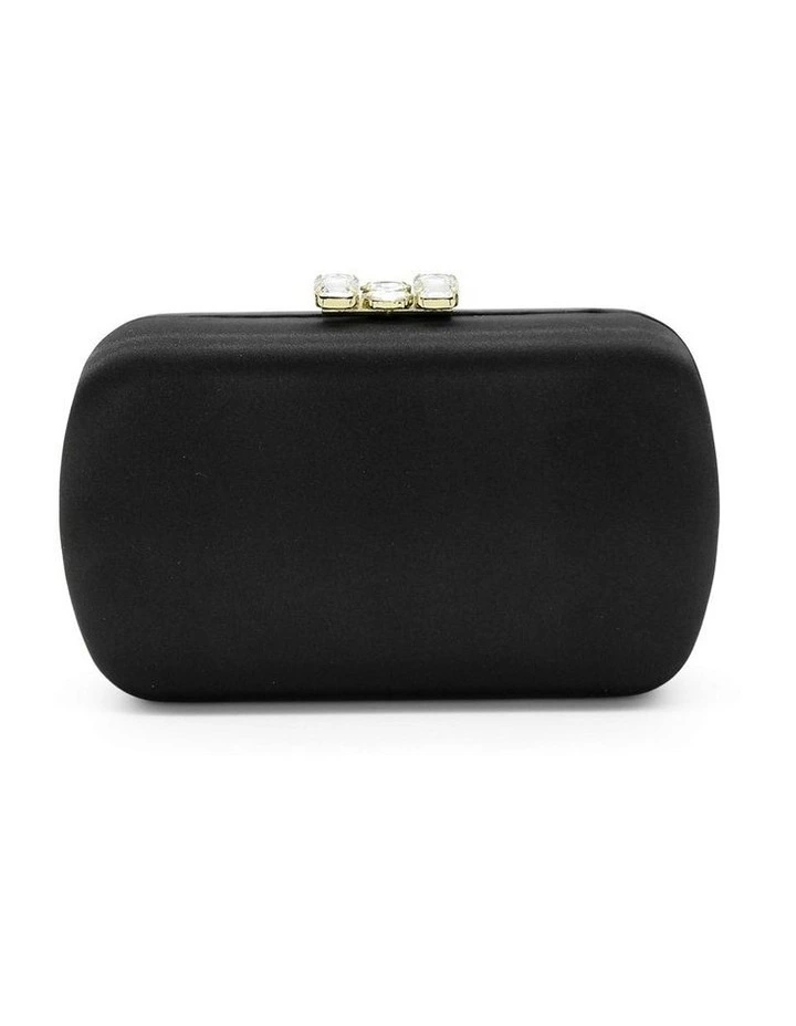 Posey Satin Clutch in Black image 1