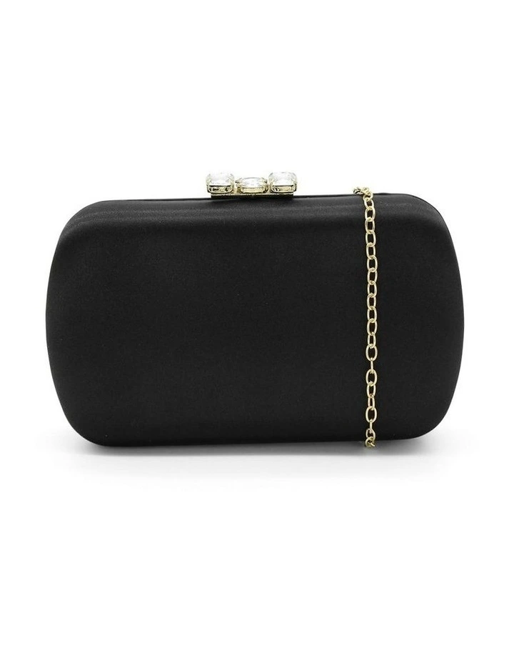 Posey Satin Clutch in Black image 3