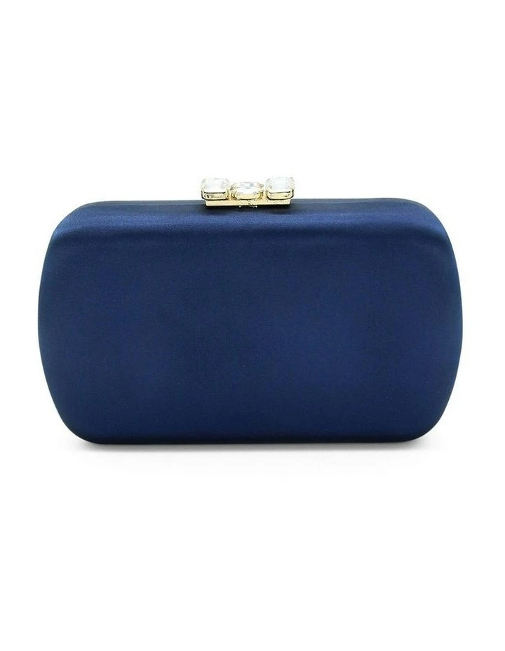 Posey Satin Clutch in Navy Blue image 1