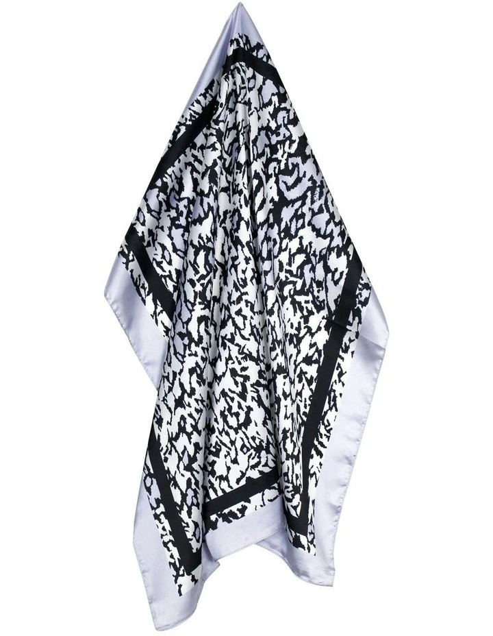 Selma Hair Scarf Pack in Black & White Animal Print image 3