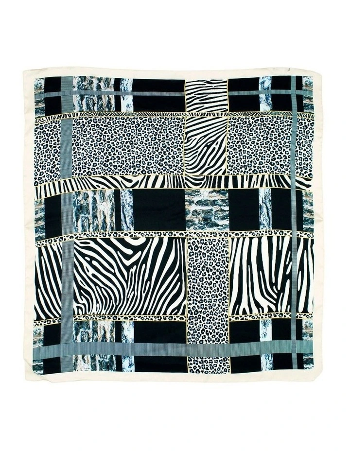 Selma Hair Scarf Pack in Black & White Animal Print image 4