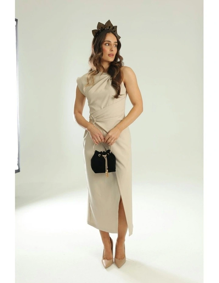 Nicola Velvet Bucket Bag in Black image 5