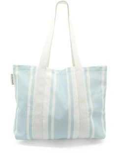 Breeze Beach Tote Bag in Blue and White Stripe