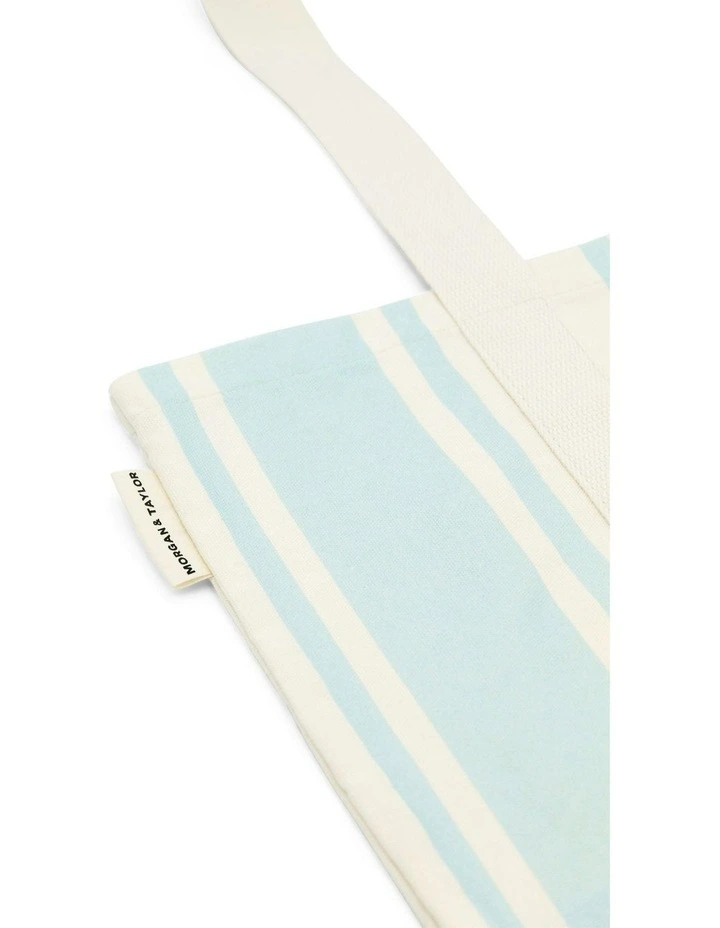 Breeze Beach Tote Bag in Blue and White Stripe image 3