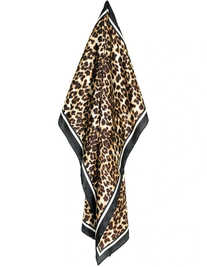 Veronica Hair Scarf in Leopard Print Brown image 2