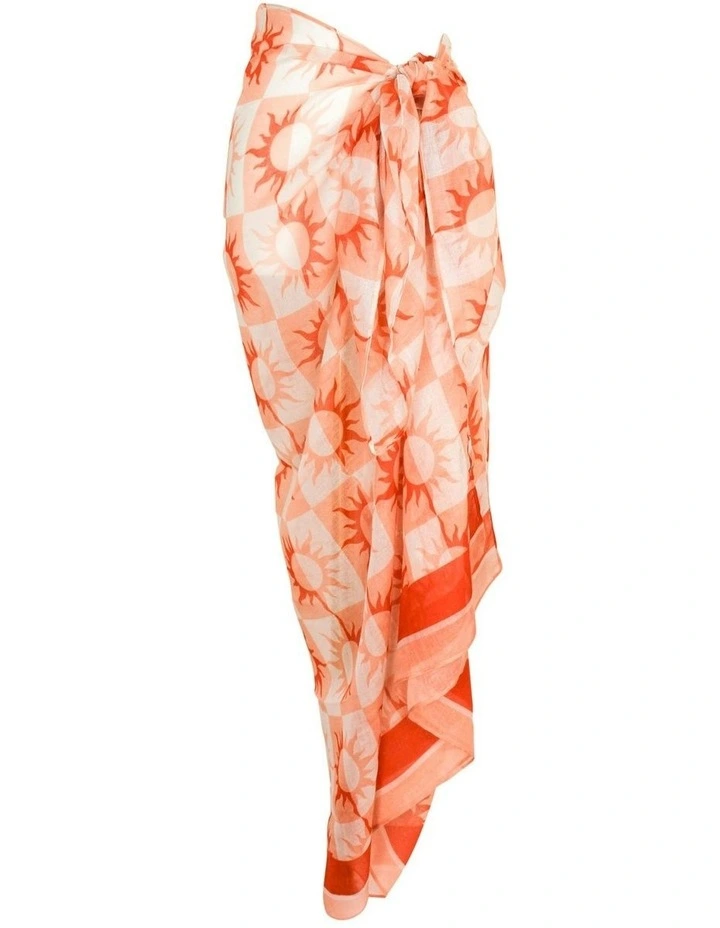 Del Sol Beach Sarong in Rust Red image 1