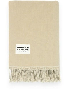 Abstract Artist Throw Blanket in Beige