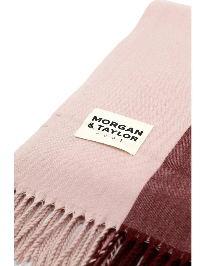 August Stripe Throw Blanket in Burgundy Red image 3