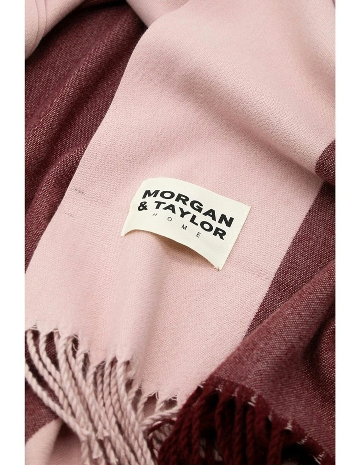 August Stripe Throw Blanket in Burgundy Red image 4