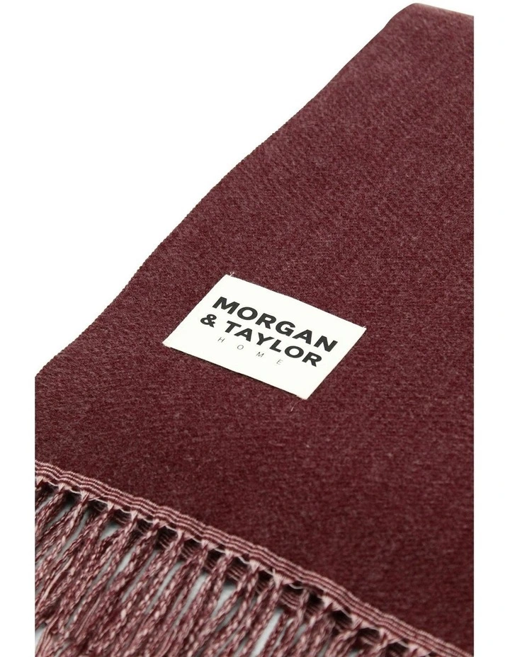 Wren Retro Throw Blanket in Burgundy Red image 3