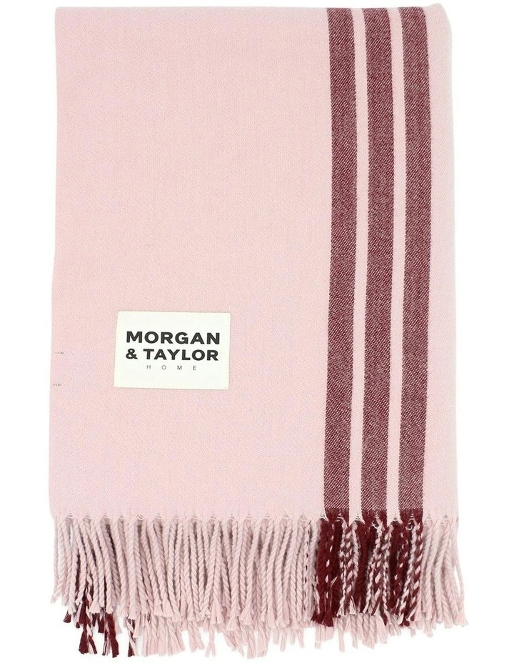 Sawyer Stripe Throw Blanket in Pink image 2