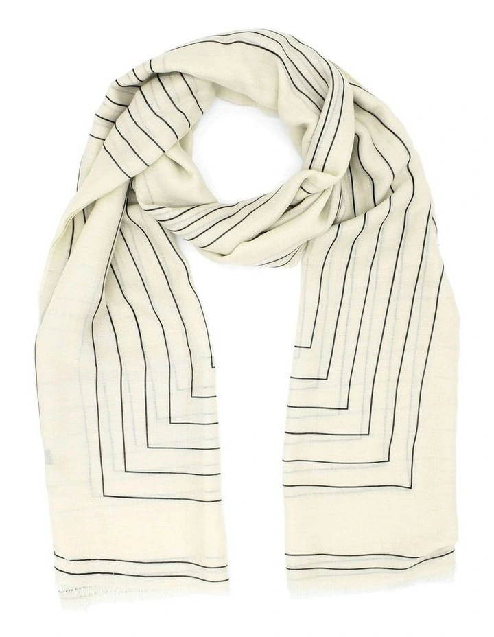 Maze Light-Weight Scarf in Beige image 1