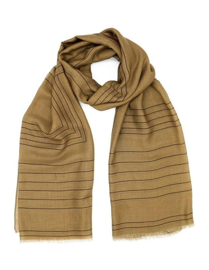 Maze Light-Weight Scarf in Brown image 1