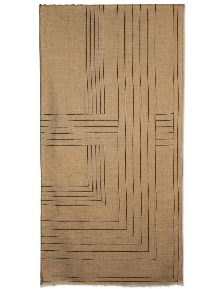 Maze Light-Weight Scarf in Brown image 2