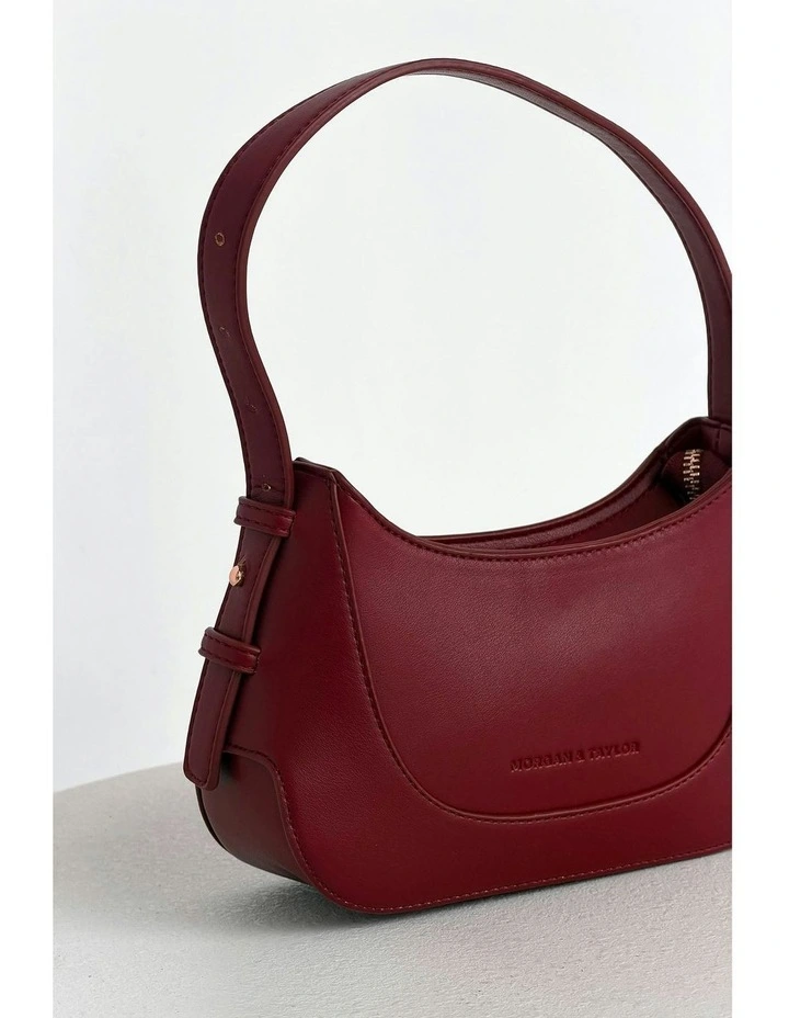Aurora Shoulder Handbag in Burgundy Red image 3