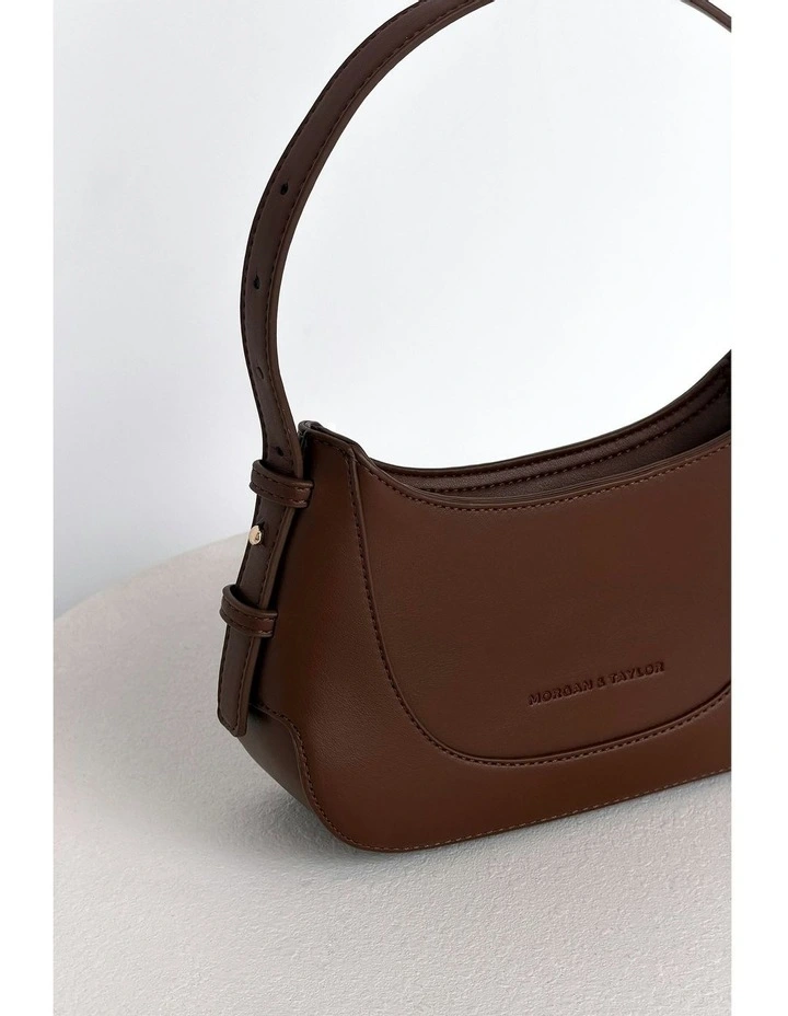 Aurora Shoulder Handbag in Chocolate Brown image 3