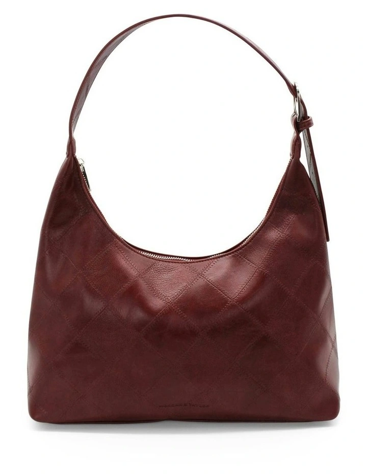 Elsie Shoulder Handbag in Burgundy Red image 1