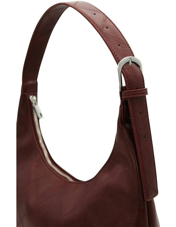Elsie Shoulder Handbag in Burgundy Red image 5