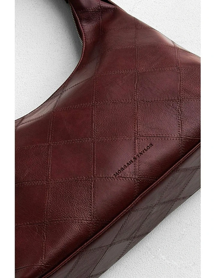 Elsie Shoulder Handbag in Burgundy Red image 6