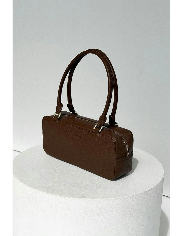 Mackenzie Rectangle Shoulder Handbag in Chocolate Brown image 3