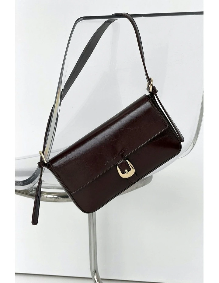 Faith Shoulder Handbag in Chocolate Brown image 2