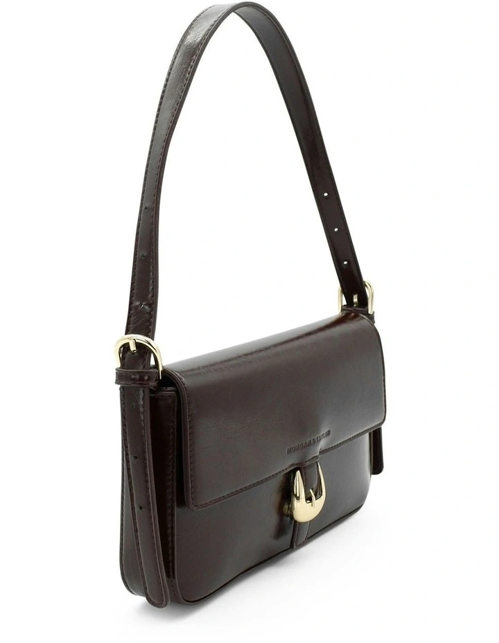 Faith Shoulder Handbag in Chocolate Brown image 4