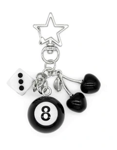 Kiaria Bag Charm Keychain in Black