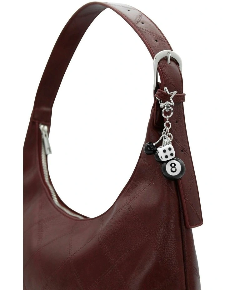 Kiaria Bag Charm Keychain in Black image 2