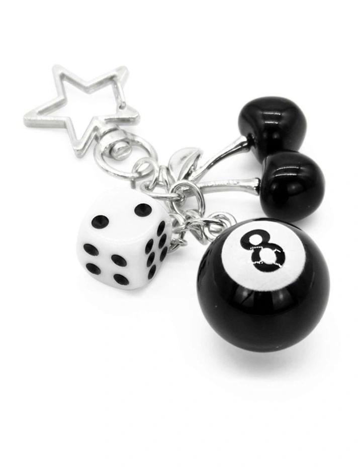 Kiaria Bag Charm Keychain in Black image 3