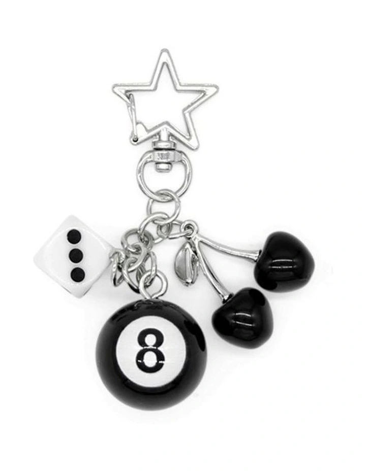 Kiaria Bag Charm Keychain in Black image 4