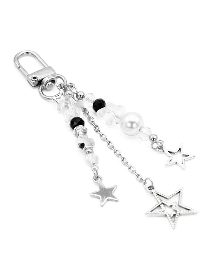 Nova Bag Charm Keychain in Silver image 3