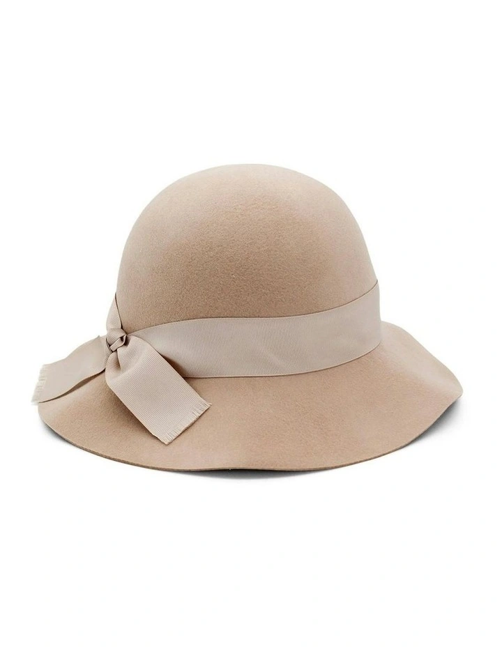 Julietta Wool Felt Cloche Hat in Beige Sand image 1