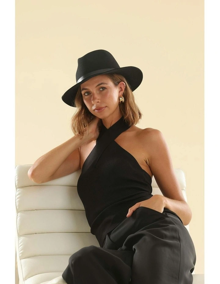 Holland Wool Fedora in Black image 2