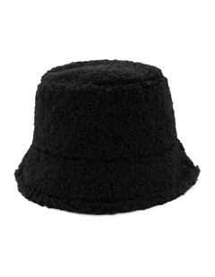 Drew Teddy Bucket Hat in Black