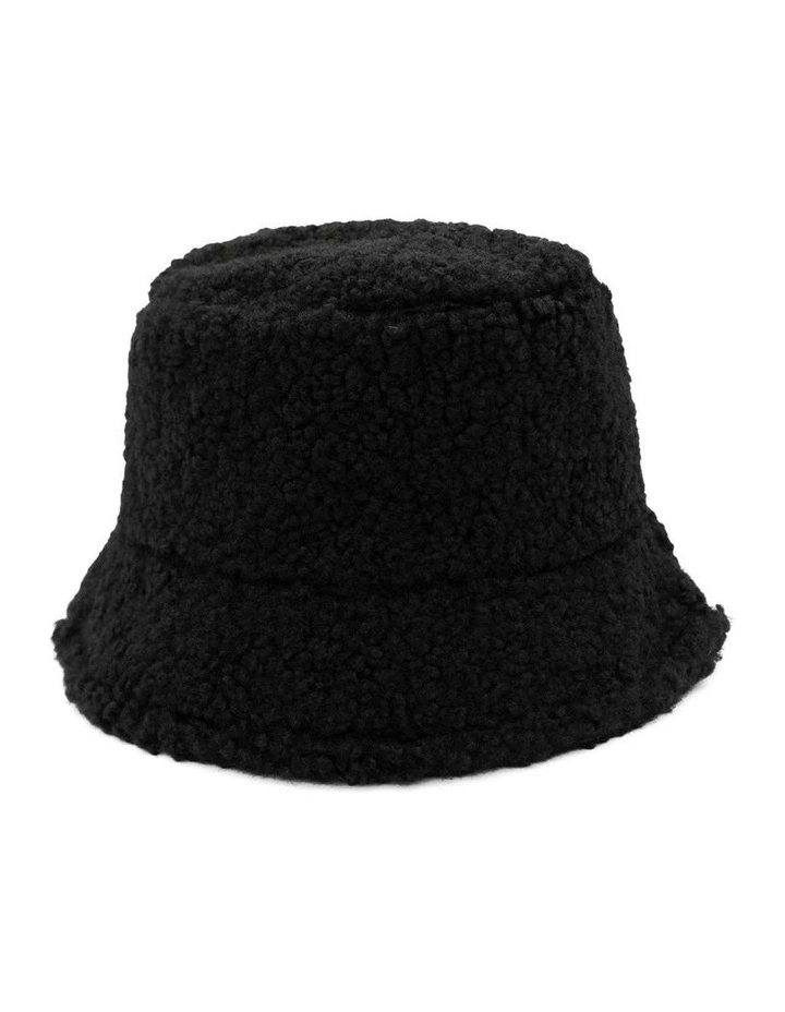 Drew Teddy Bucket Hat in Black image 1