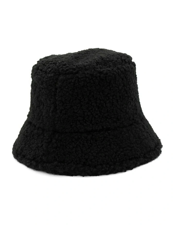 Drew Teddy Bucket Hat in Black image 3