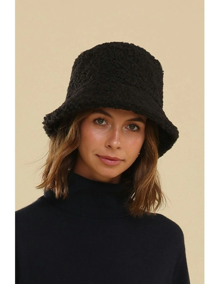 Drew Teddy Bucket Hat in Black image 5