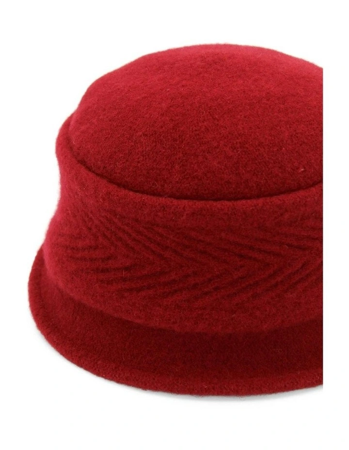 Sadie Wool Cloche Hat in Dark Red image 4