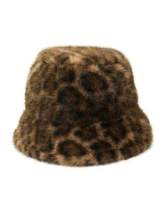 Marissa Faux Fur Hat in Brown