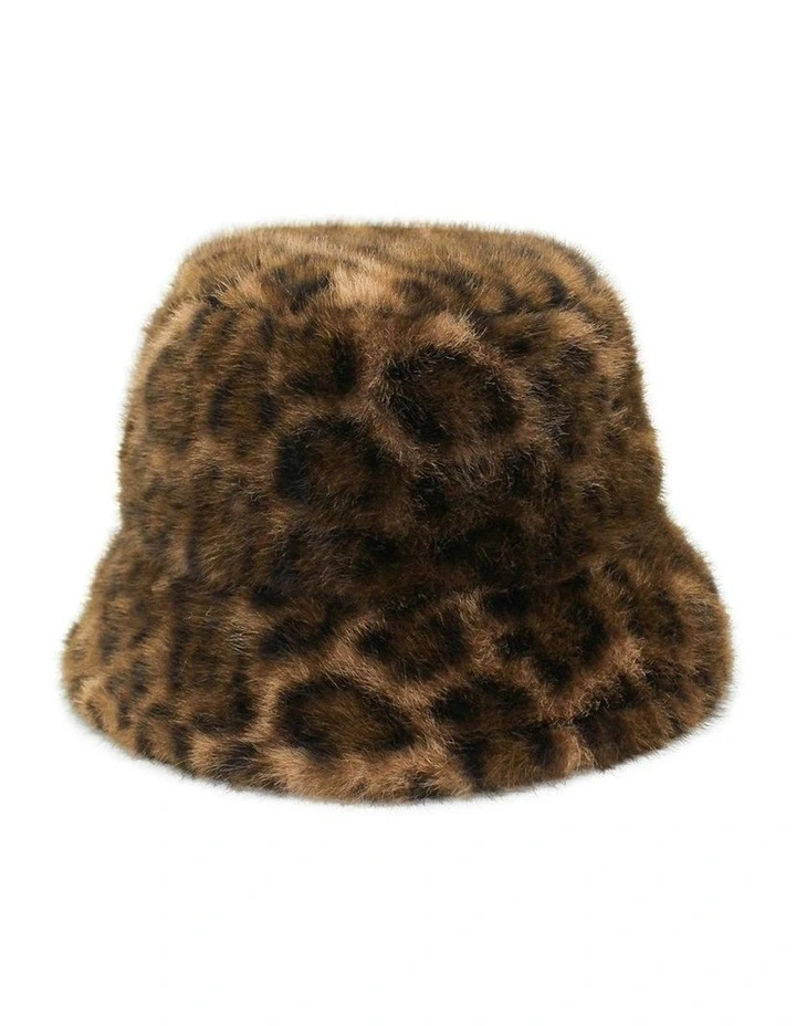 Marissa Faux Fur Hat in Brown image 1