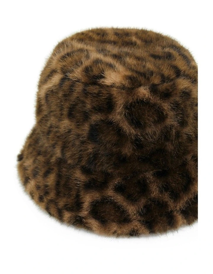 Marissa Faux Fur Hat in Brown image 3