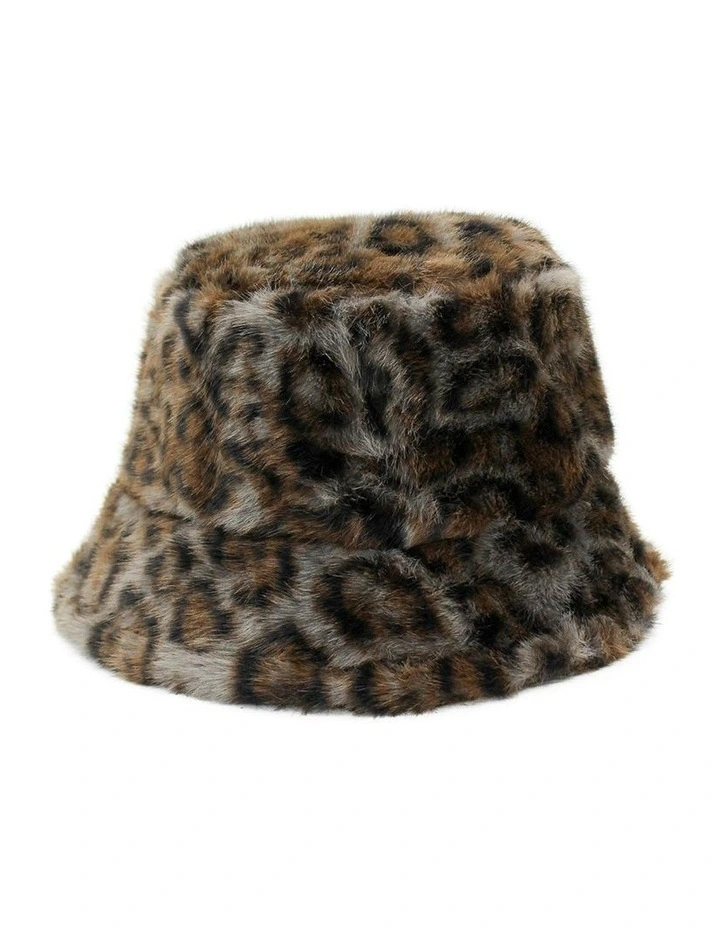 Marissa Faux Fur Hat in Grey image 1