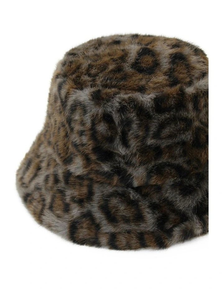 Marissa Faux Fur Hat in Grey image 4