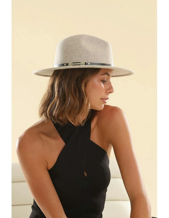 Soraya Wool Fedora in Beige image 2