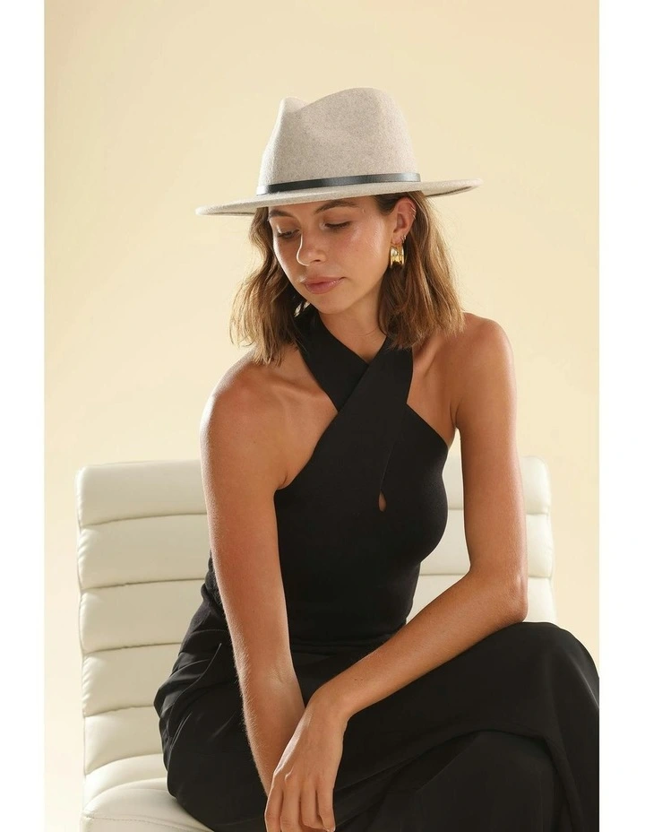 Soraya Wool Fedora in Beige image 3