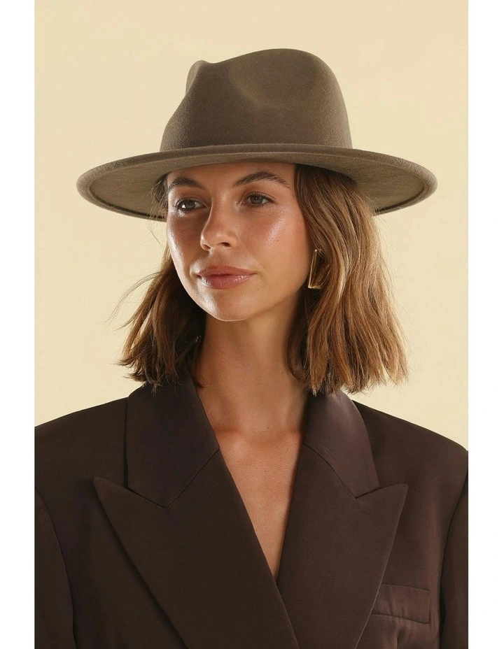 Soraya Wool Fedora in Brown image 2