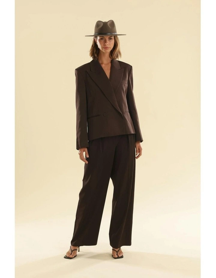 Soraya Wool Fedora in Brown image 3